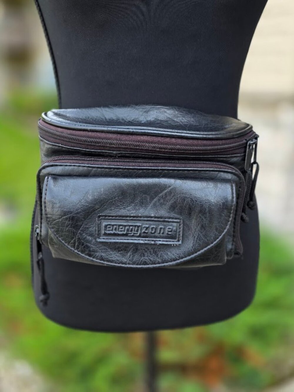 Vintage 90s Y2K Energy Zone Black Fanny Pack Waist Bag